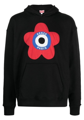 Kenzo Target logo-embroidered stretch-cotton hoodie - Black