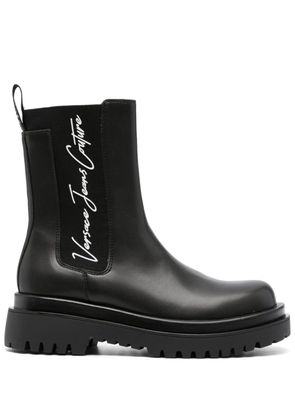 Versace Jeans Couture Drew logo-print pull-on boots - Black
