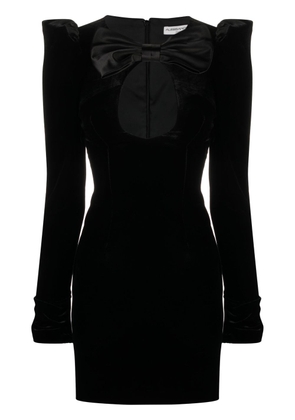 Alessandra Rich bow-detail velvet minidress - Black