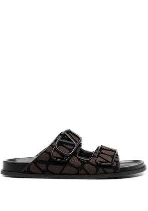 Valentino Garavani VLogo Toile Iconographe double-strap sandals - Brown