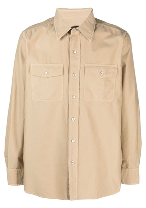 TOM FORD button-up cotton shirt - Neutrals