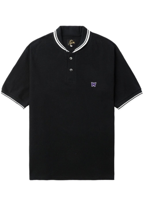 Needles logo-appliqué polo shirt - Black