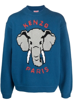Kenzo intarsia-knit long-sleeved jumper - Blue