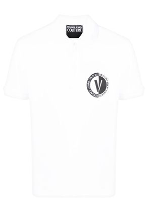 Versace Jeans Couture logo-print cotton polo shirt - White
