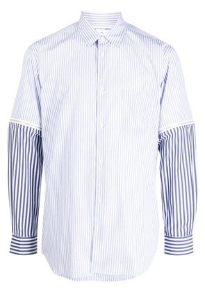 Comme Des Garçons Shirt striped panelled cotton shirt - Blue