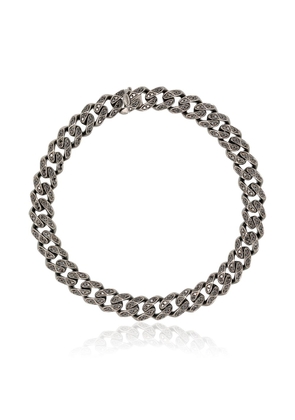 SHAY 18kt black gold diamond-accents chain bracelet