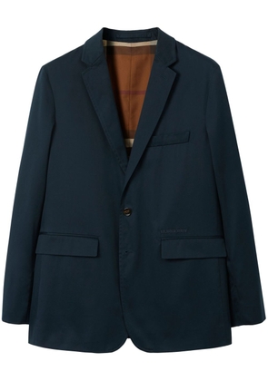 Burberry notched-collar cotton tailored blazer - Blue