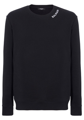 Balmain logo-embroidered organic-cotton sweatshirt - Black