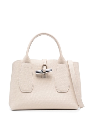 Longchamp small Roseau leather tote bag - Neutrals