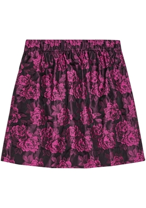 GANNI botanical-print jacquard miniskirt - Pink