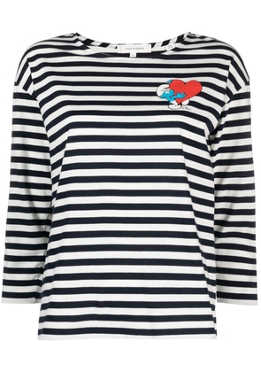 Chinti & Parker Heart Smurf striped T-shirt - White