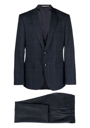 BOSS plaid-check single-breasted suit - Blue