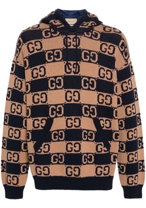 Gucci GG Supreme-jacquard hoodie - Brown