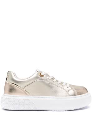 PINKO Love Birds-engraved sneakers - Gold