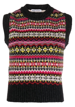 Molly Goddard Jen Fairisle-intarsia knitted top - Black