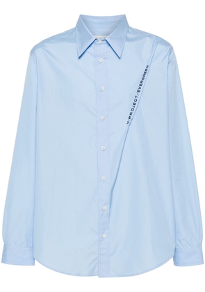 Y/Project logo-embroidered poplin shirt - Blue