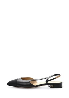 CHANEL Pre-Owned slingback leather ballerina shoes - Black