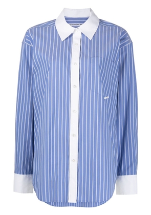 Alexander Wang stripe-print long-sleeved shirt - Blue