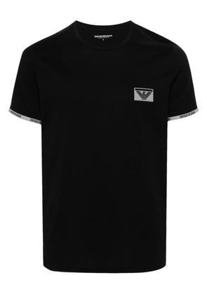 Emporio Armani appliqué-logo cotton T-shirt - Black