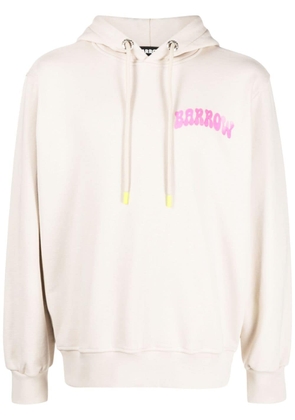 BARROW logo-print cotton hoodie - Neutrals