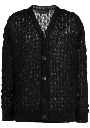Simone Rocha open-knit button-up cardigan - Black