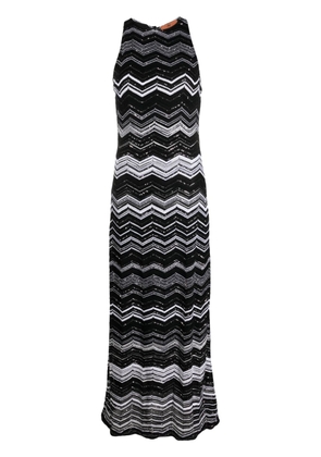 Missoni chevron-knit long dress - Black