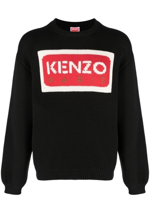 Kenzo logo intarsia crew neck jumper - Black