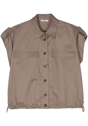 Peserico sleeveless poplin shirt - Brown