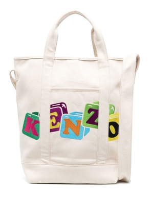 Kenzo logo-patch tote bag - Neutrals