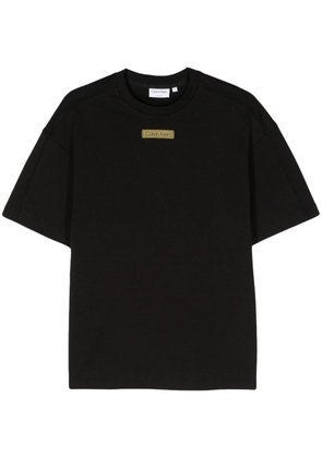 Calvin Klein grid logo cotton T-shirt - Black