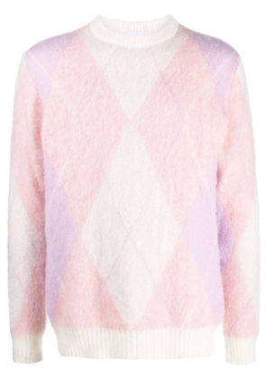 Family First argyle-knit mohair-blend jumper - Pink