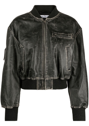Acne Studios distressed-effect leather jacket - Black