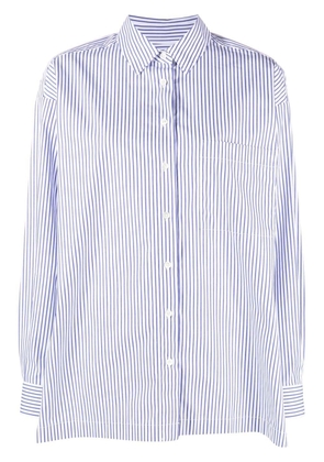 Closed striped organic cotton shirt - White