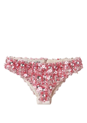 Miu Miu sequin-embellished slip-on briefs - Pink