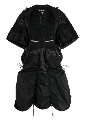 Junya Watanabe ruched-detailing drawstring midi dress - Black