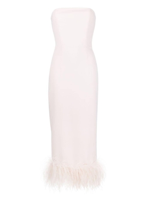 16Arlington Minelli feather-trim strapless dress - Neutrals