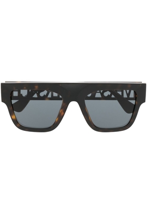 Versace Eyewear logo-detail square-frame sunglasses - Brown