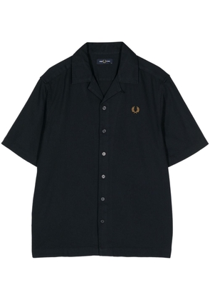 Fred Perry logo-embroidered cotton shirt - Blue