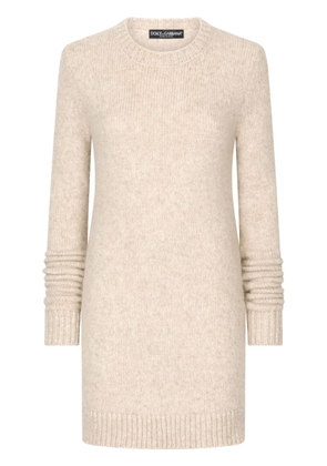 Dolce & Gabbana round-neck knitted dress - Neutrals