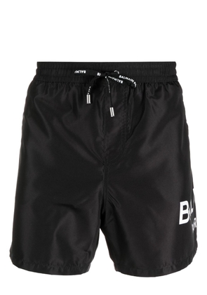Balmain logo-print swim shorts - Black