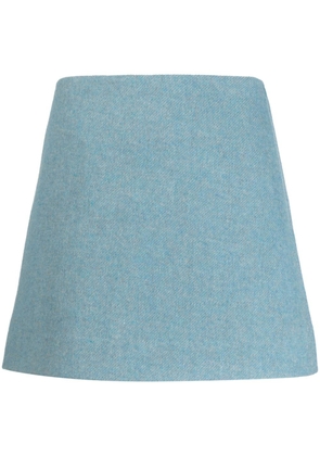 GANNI recycled wool-blend miniskirt - Blue