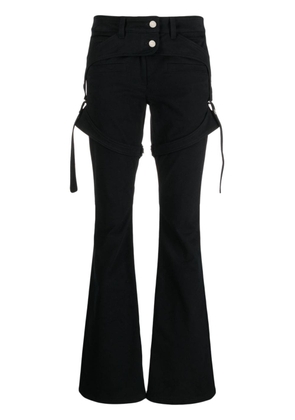 Courrèges double-waist slim-fit cotton jeans - Black
