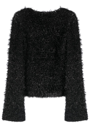 Victoria Beckham faux-fur open-back jumper - Black