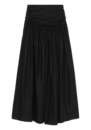Matteau high-waisted cotton maxi skirt - Black