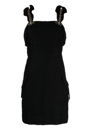 CHANEL Pre-Owned pearl-embellished tweed minidress - Black