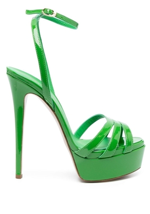 Le Silla Lola 140mm patent leather sandals - Green
