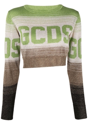 Gcds logo-print ombré cropped jumper - Neutrals