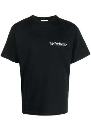 Aries No Problemo print cotton T-shirt - Black
