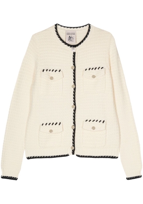 Semicouture contrasting-borders knitted cardigan - Neutrals