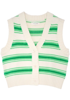 Chinti & Parker striped cotton knitted vest - Green
